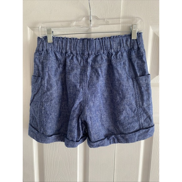 Hei Hei Womens Anthropologie XS Blue Chambray Shorts Linen Blend - Picture 4 of 6